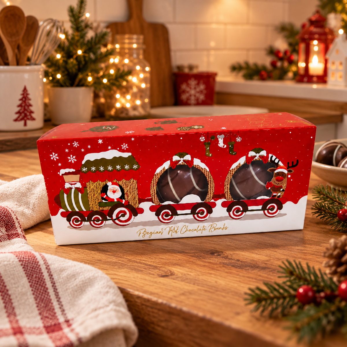 COFFRET 3 BOULES MAGIQUES À CHOCOLAT CHAUD NOËL 135g
