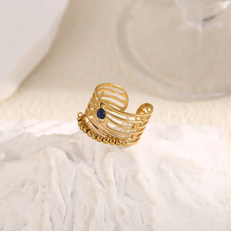 Bague pierre bleu 💕
