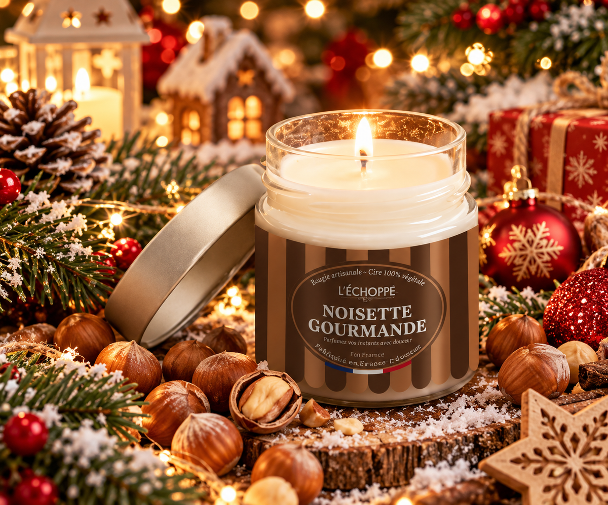 🎄✨ NOISETTE GOURMANDE – La magie de Noël dans une bougie ! 🕯️🤎
