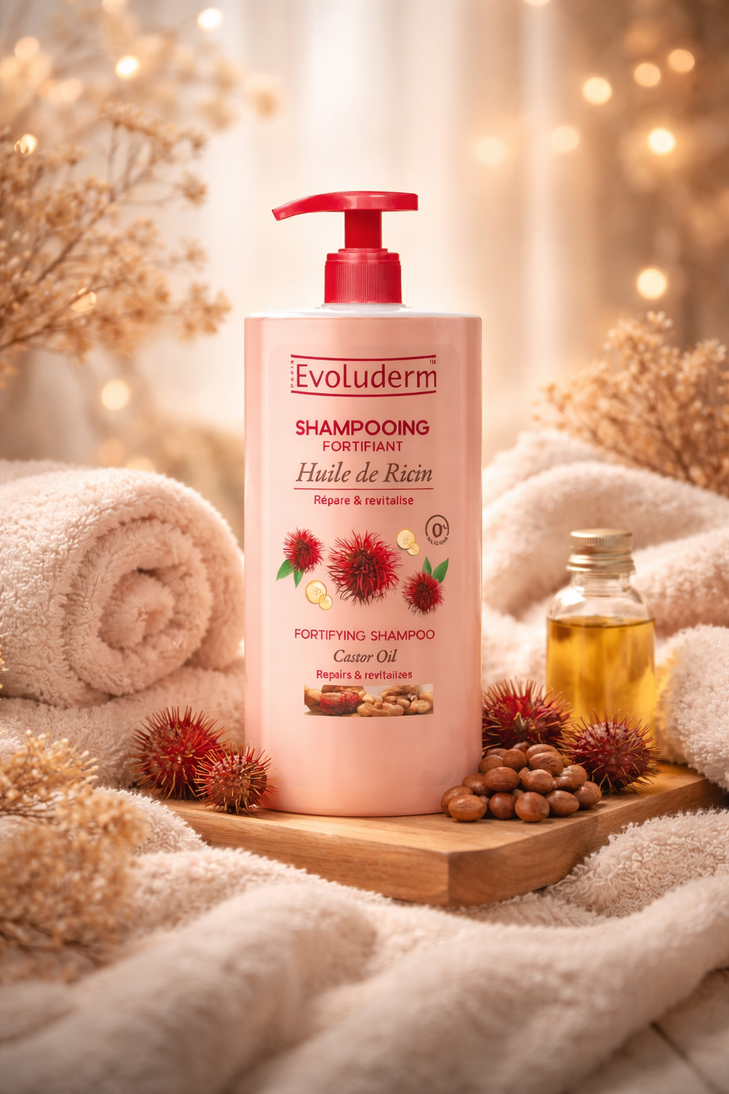 ✨ Shampooing Fortifiant à l’Huile de Ricin – Evoluderm ✨