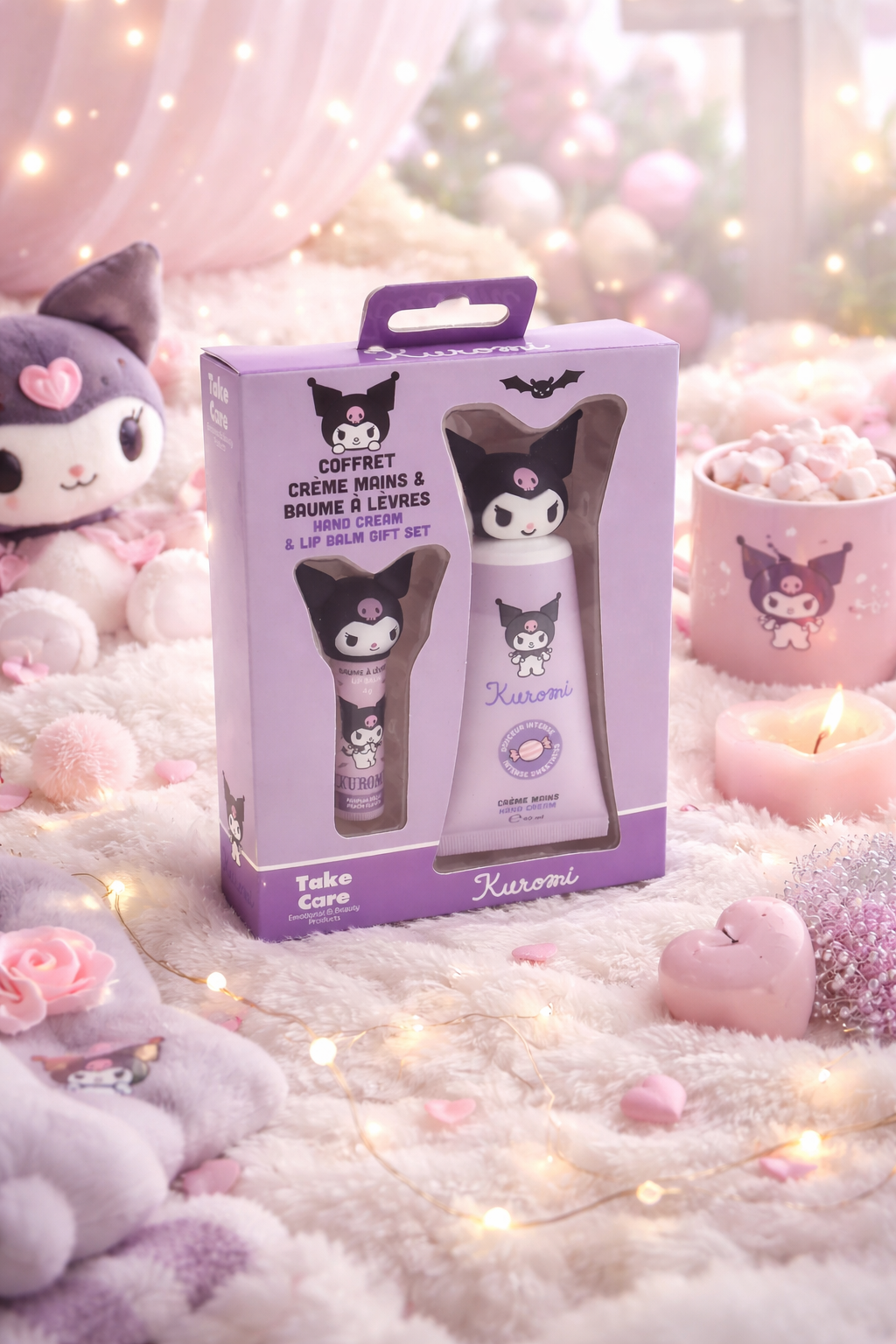 KUROMI COFFRET de baume à lèvres + crème main 💜