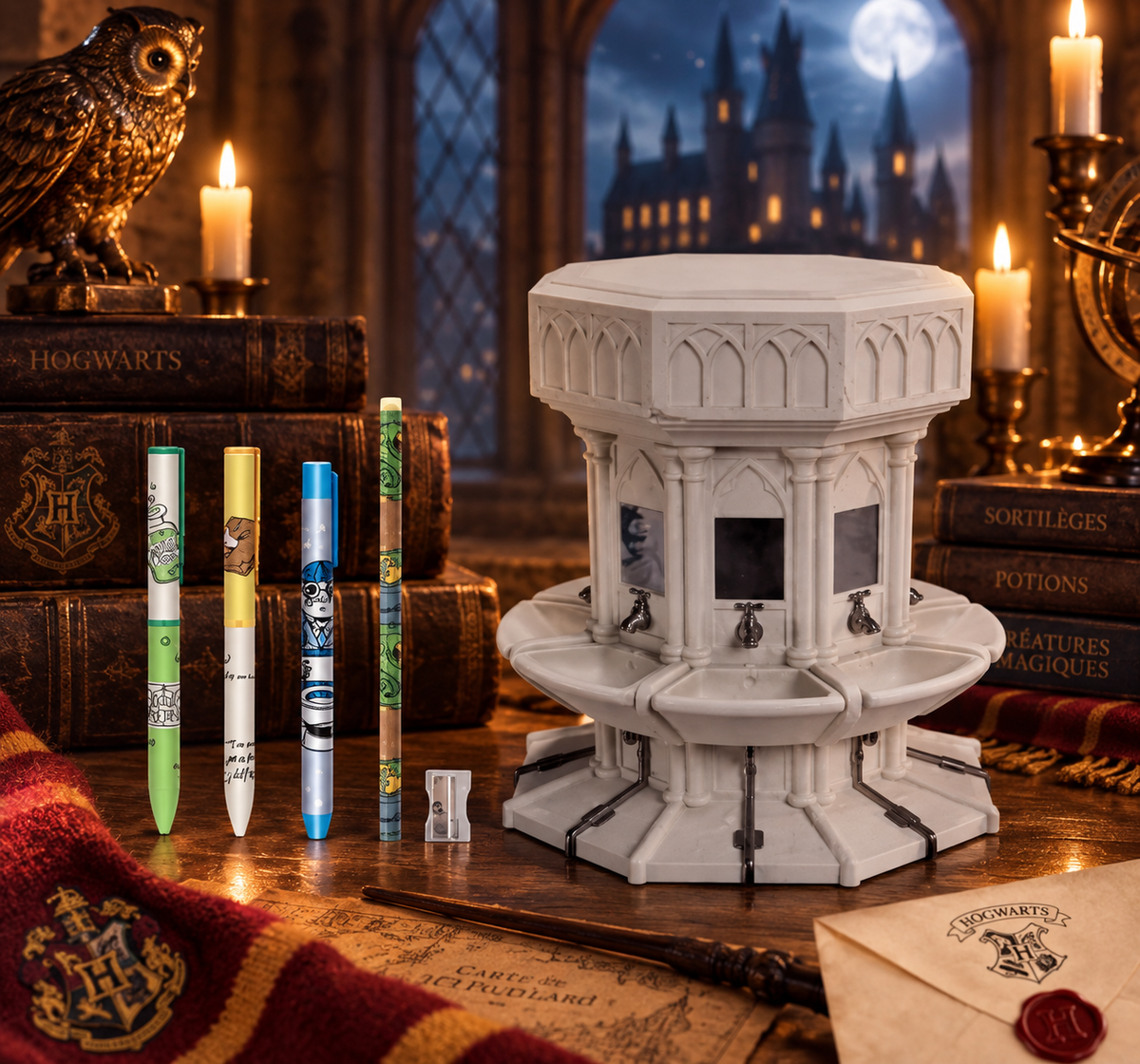 HARRY POTTER - Lavabos - Pot à Crayons 3D + Set d'écriture