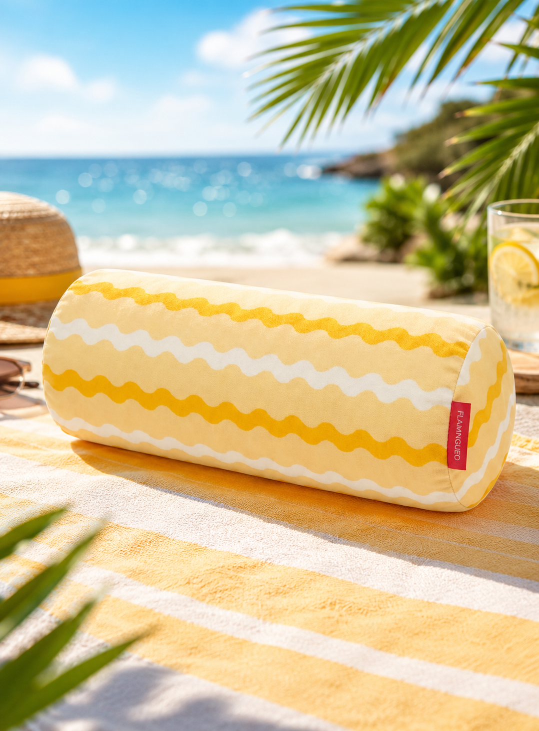 ☀️ Coussin Gonflable de Plage Jaune – Confort & Style pour l’Été ☀️