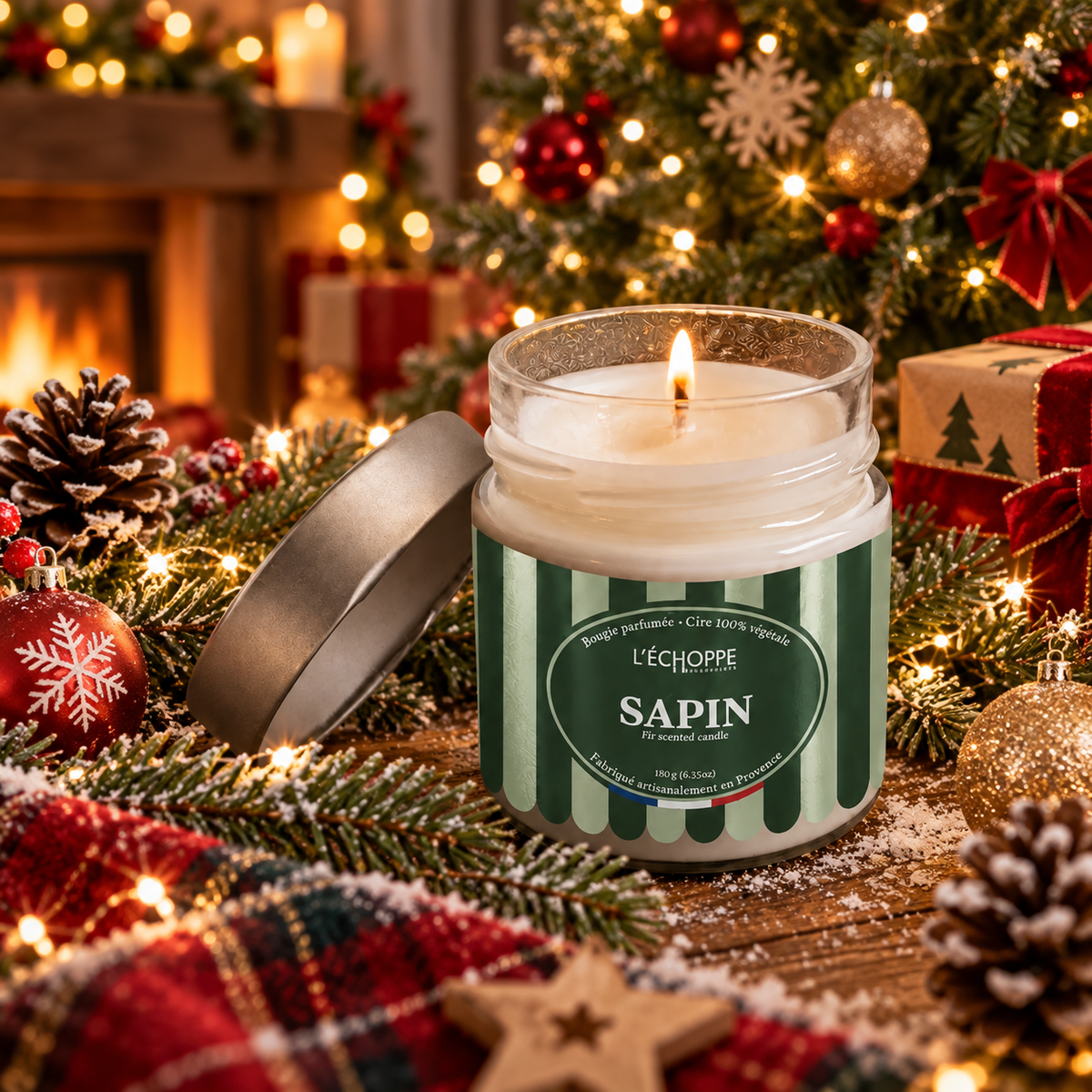 BOUGIE SAPIN – L’ESPRIT DE NOËL À LA MAISON ✨