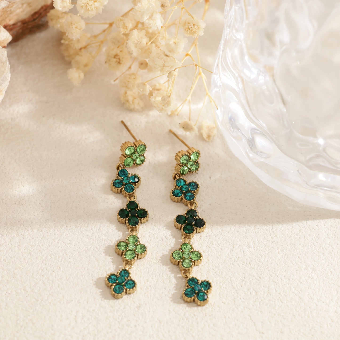 Boucles d’oreilles chance vert