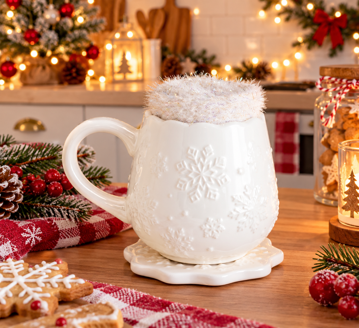 ❄️ Coffret Douceur d’Hiver – Mug Flocon de Neige ☕🤍