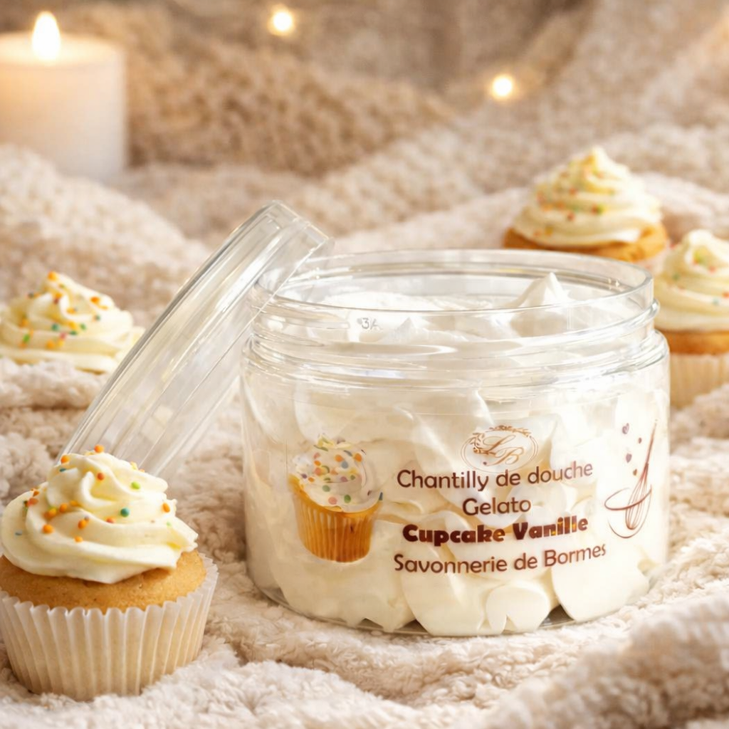 Chantilly de douche et bain cupcake vanille 100g ✨