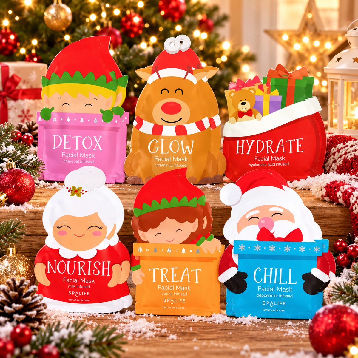 🎄✨ MASQUES VISAGE ÉDITION NOËL – À L’UNITÉ ✨🎄