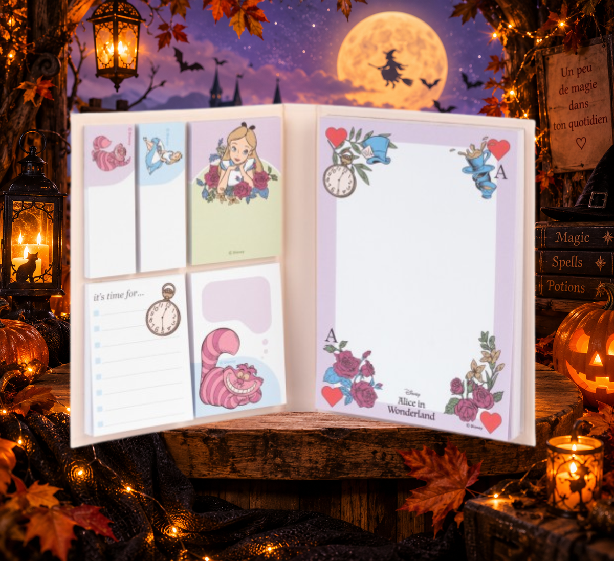 ALICE AUX PAYS DES MERVEILLES - Set de Bloc-Notes Autocollant