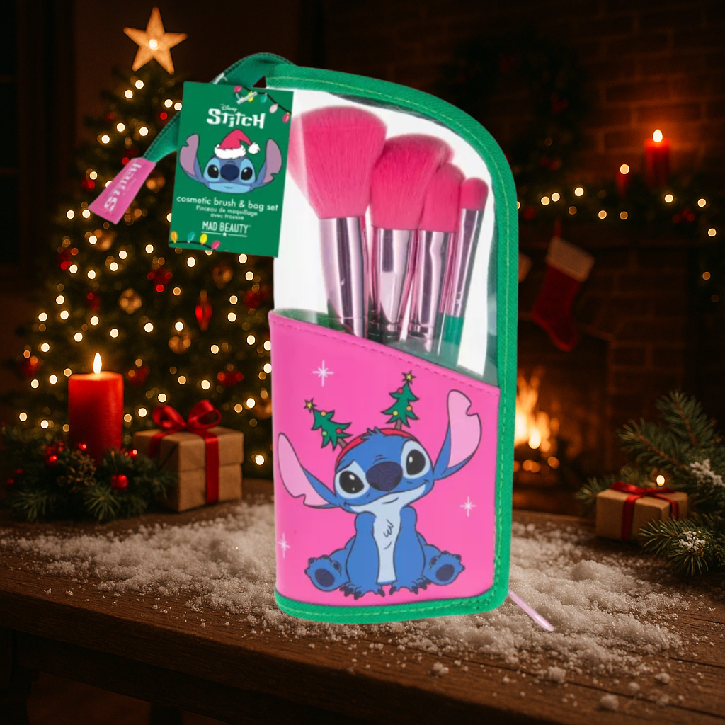 Ensemble Pinceaux et trousse de Maquillage - STITCH Noël 🎄
