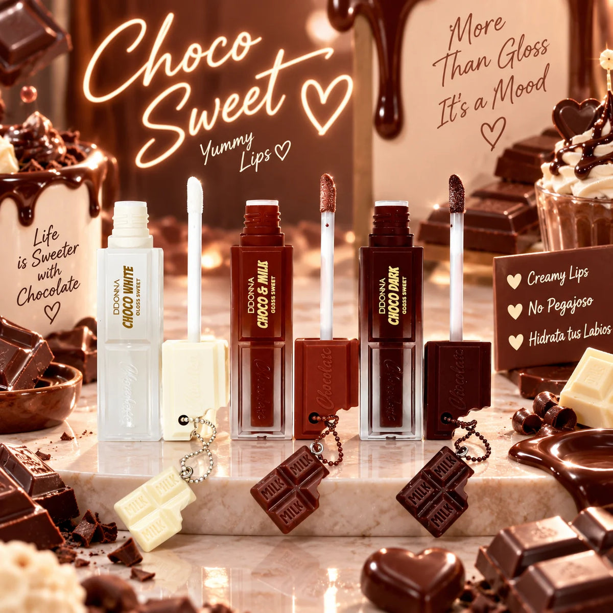 Gloss Sweet Choco – Chocolat Blanc, Lait & Noir