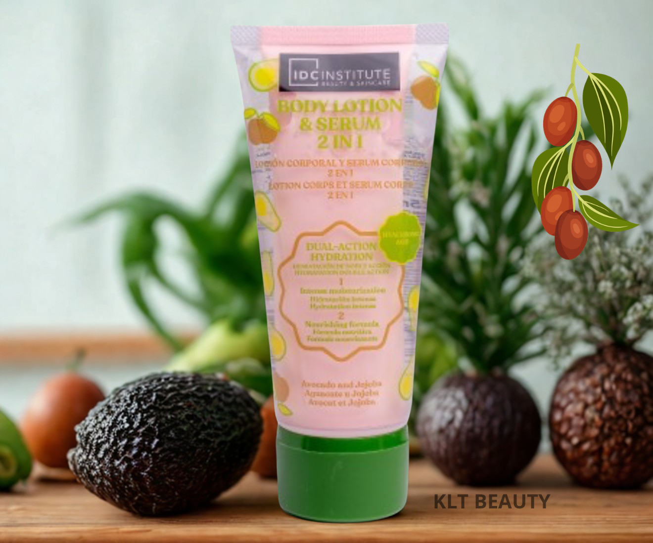 Lotion & Sérum Corps 2-en-1 à l’Acide Hyaluronique avocat jojoba