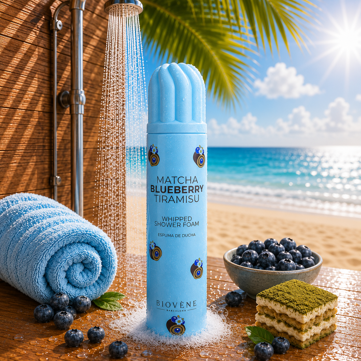 Mousse douche tiramisu myrtille matcha đ«