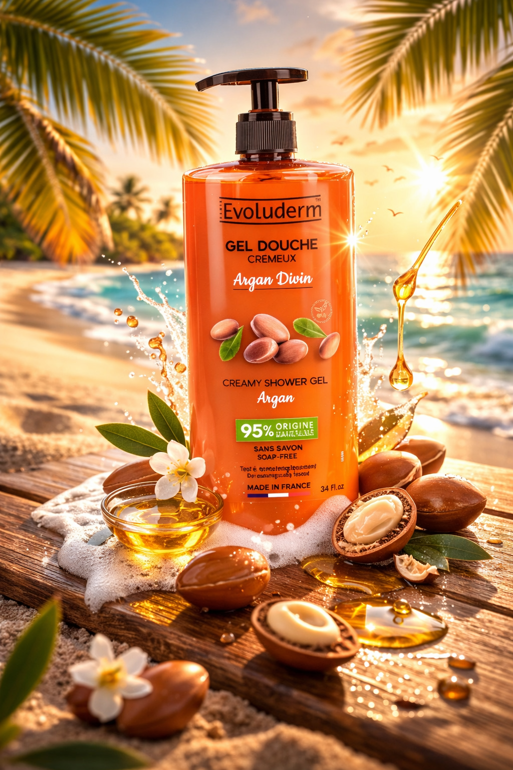 ✨ Gel Douche Argan Divin – Soin & Plaisir au Quotidien ✨1000ml