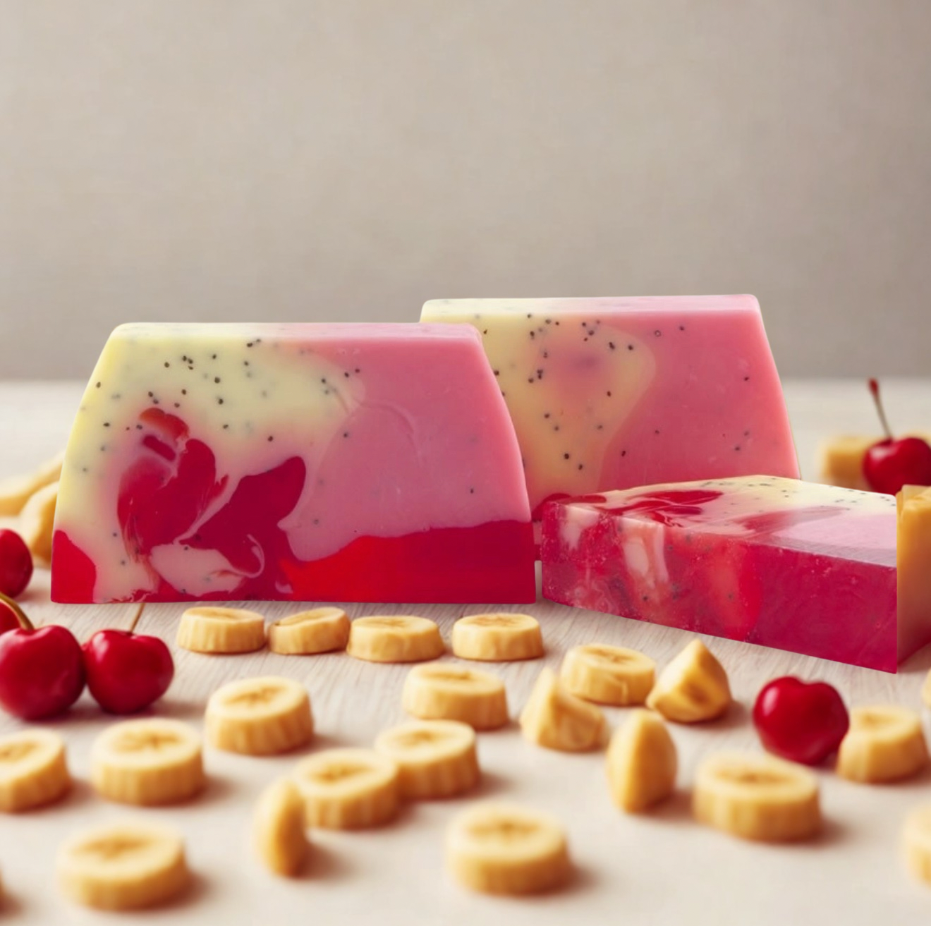 Tranche savon banane cerise