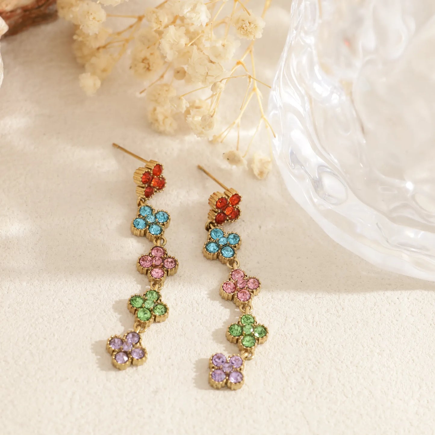 Boucles d’oreilles chance multicolore