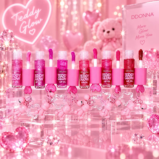 Gloss Oil Teddy Glow D’Donna – Gloss Hydratant avec Porte-Clés Ourson ✨