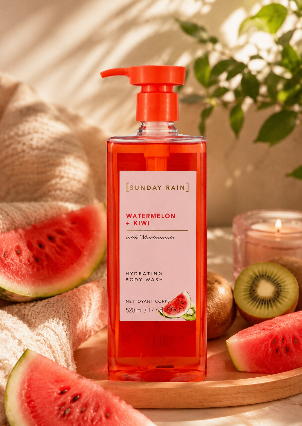 Gel douche Sunday Rain Pastèque + Kiwi 520ml ✨