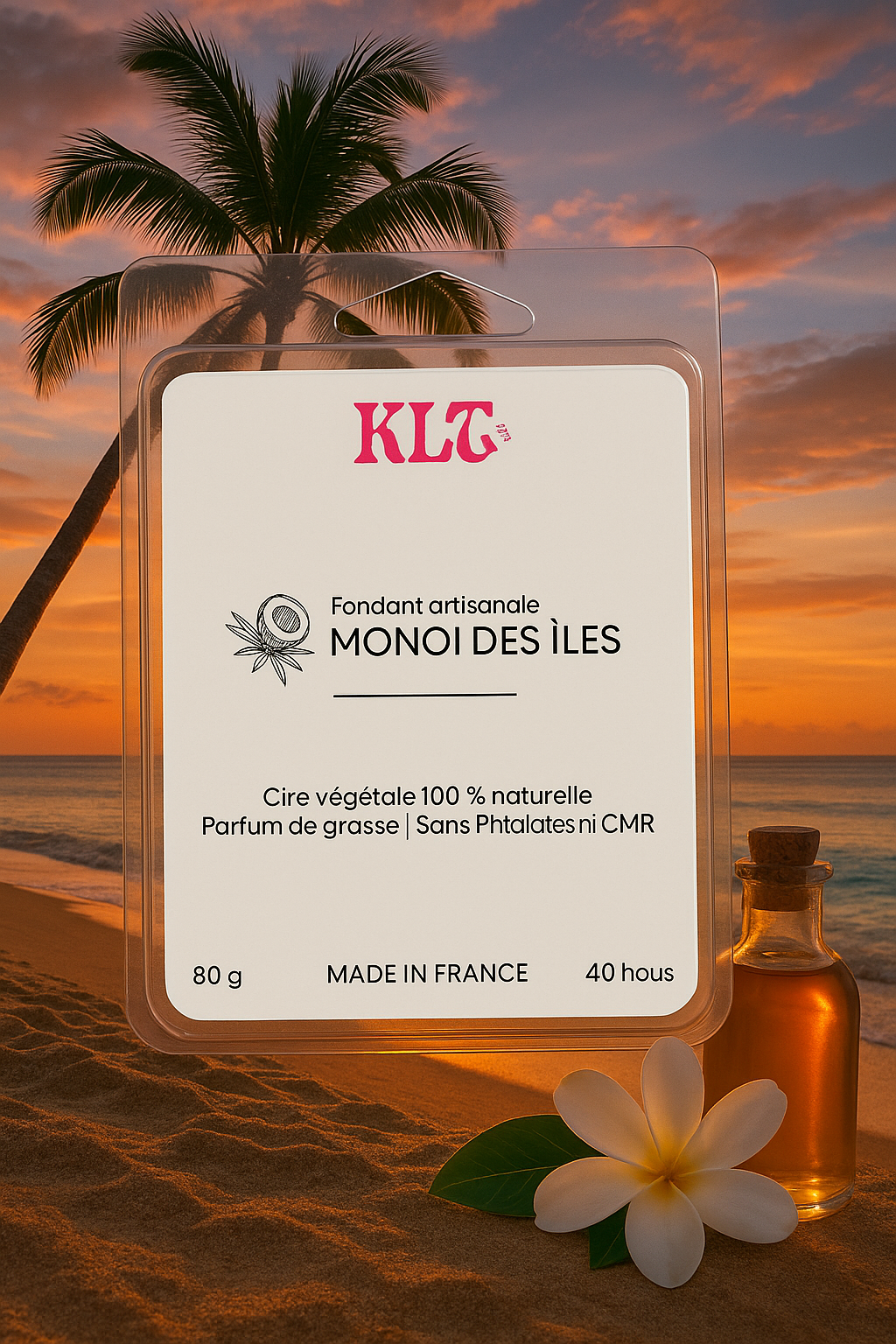 Fondants Parfumés en Carrés à Couper – Monoï des Îles – (80g)