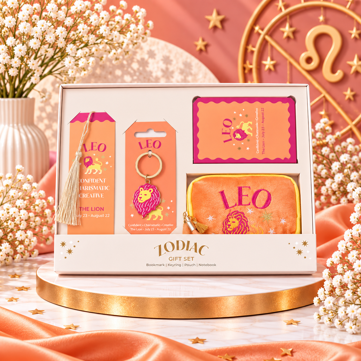 ♌✨ COFFRET CADEAU ASTROLOGIQUE LION – ZODIAC ✨♌