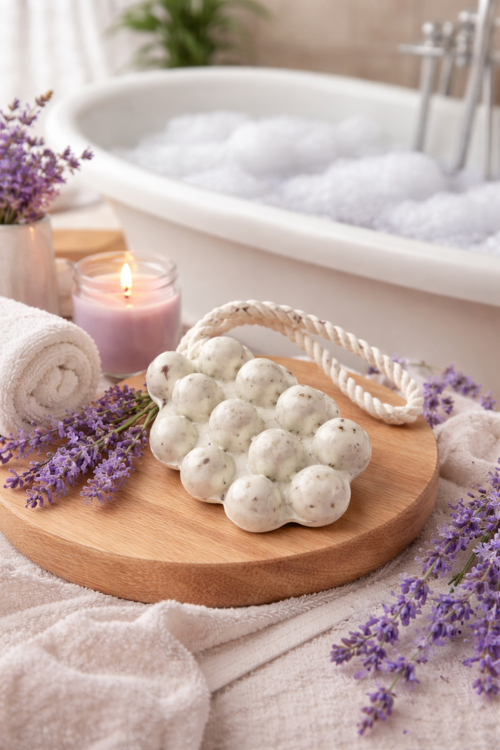 Savon de massage exfoliant lavande 💜