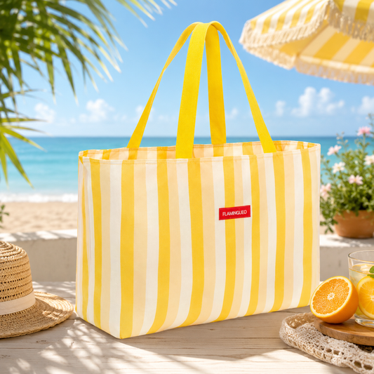Maxi Sac de plage avec pochette ✨ Jaune ✨