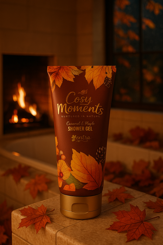 Gel douche Cosy Moments, parfum : Caramel & Érable