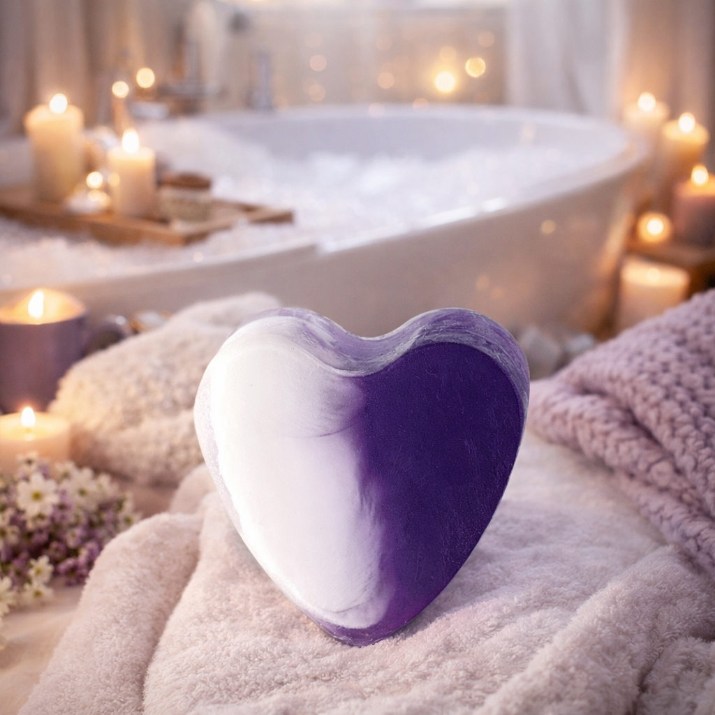 Savon glycérine cœur parfum Lavande 💜