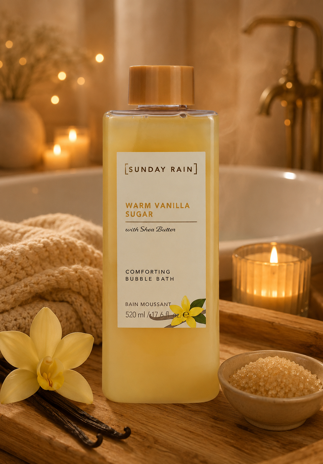Bain moussant Vanille chaude et sucrée 520 ml
