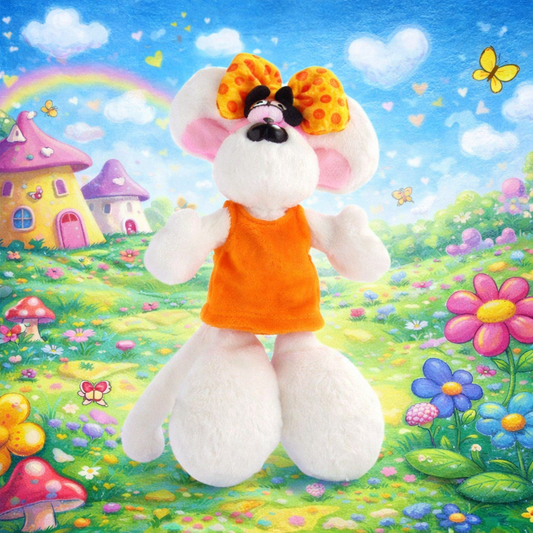 Peluche Diddlina en robe orange – 20 cm 🐭🧡