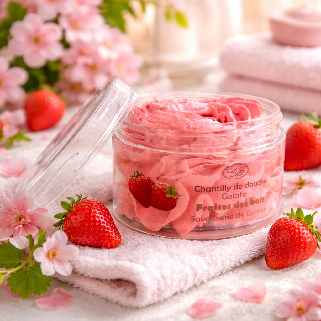 Chantilly de douche fraises des bois 🍓