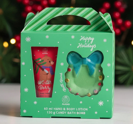 Coffret Winter Berry (Lotion Mains & Corps 60 ml + Bombe de Bain)