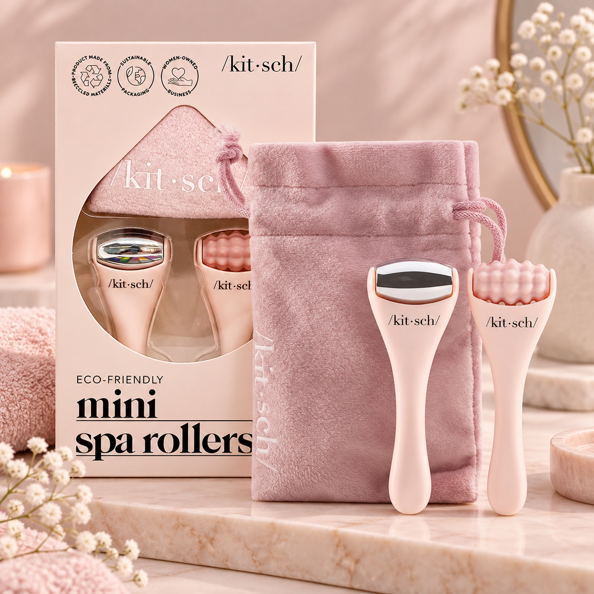 ✨ Mini Rollers Visage & Yeux Kitsch – Duo Spa ✨