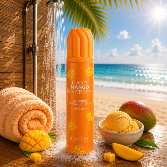 Mousse de douche glace à la mangue 🥭