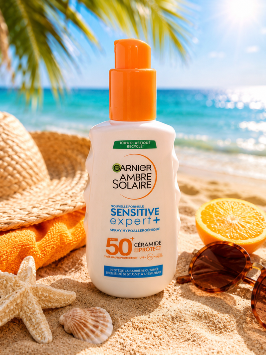 ☀️ Garnier Ambre Solaire Sensitive Expert+ SPF50+ — Protection Très Haute
