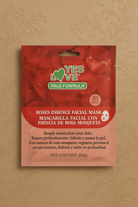 MASQUE VISAGE À L'ESSENCE DE ROSE MUSQUÉE