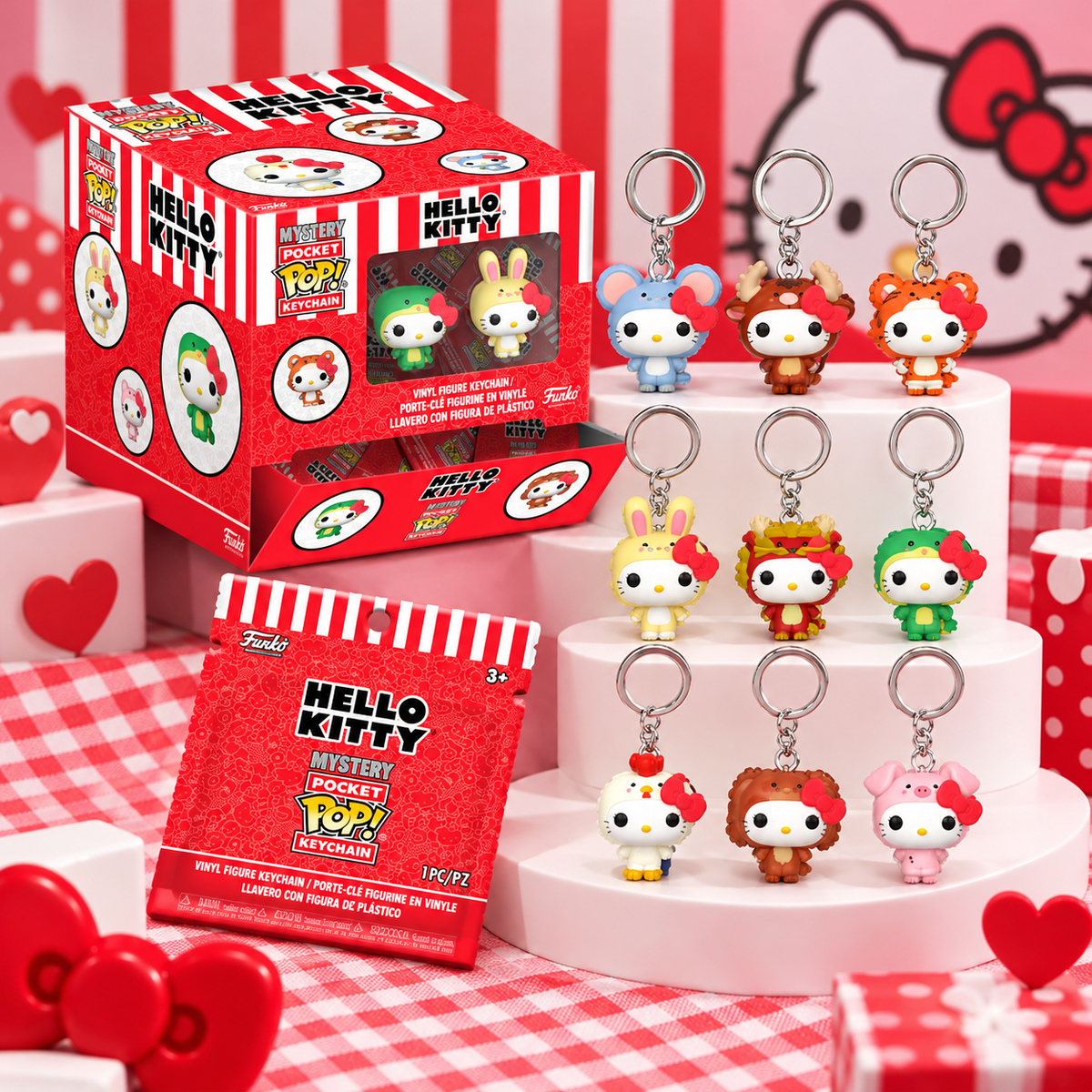 HELLO KITTY ANIMALS - POP porte clés 🩷
