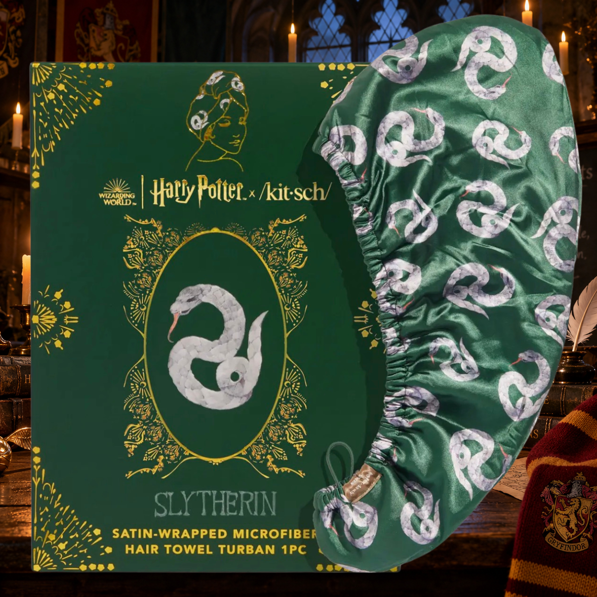 Serviette cheveux Serpentard 💚 Harry Potter