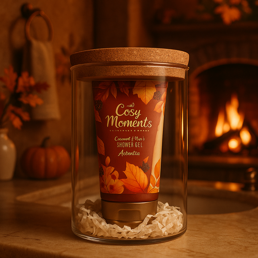 Coffret cadeau Cosy Moments dans un bocal en verre avec couvercle en liège