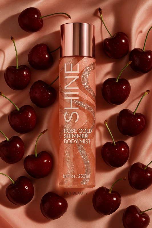 Brume pour le corps pailletée Rose gold 230ml, senteur : Cherry Kiss