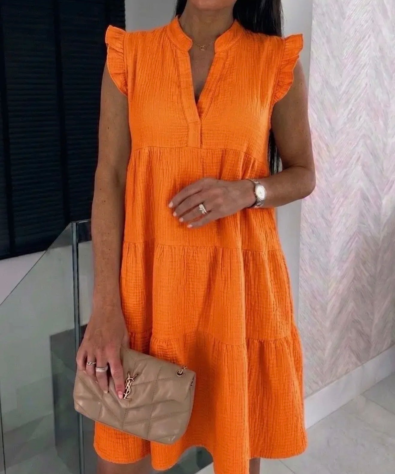 Robe courte gaz de coton ✨ orange