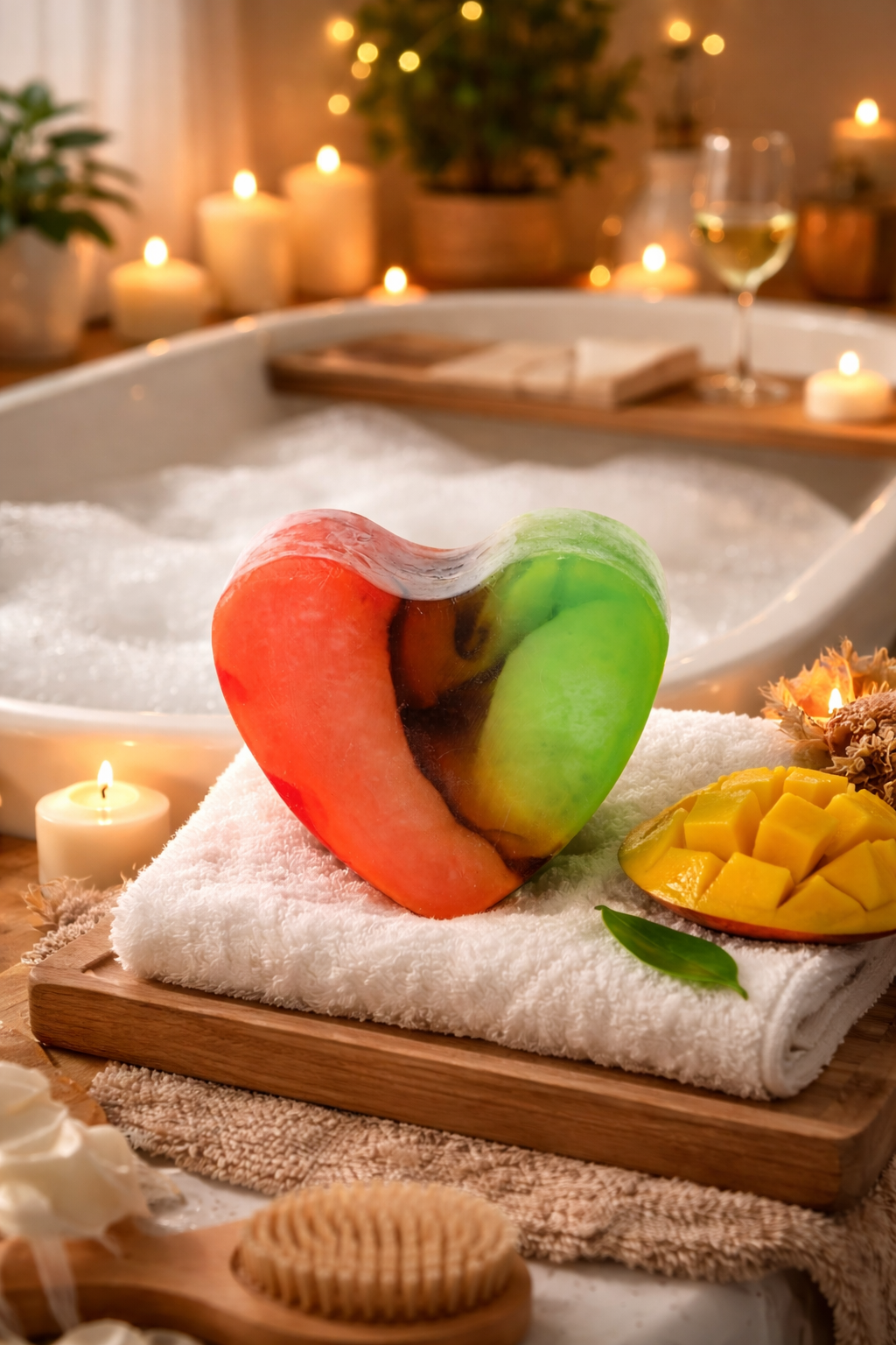 Savon glycérine cœur parfum Mangue 🥭