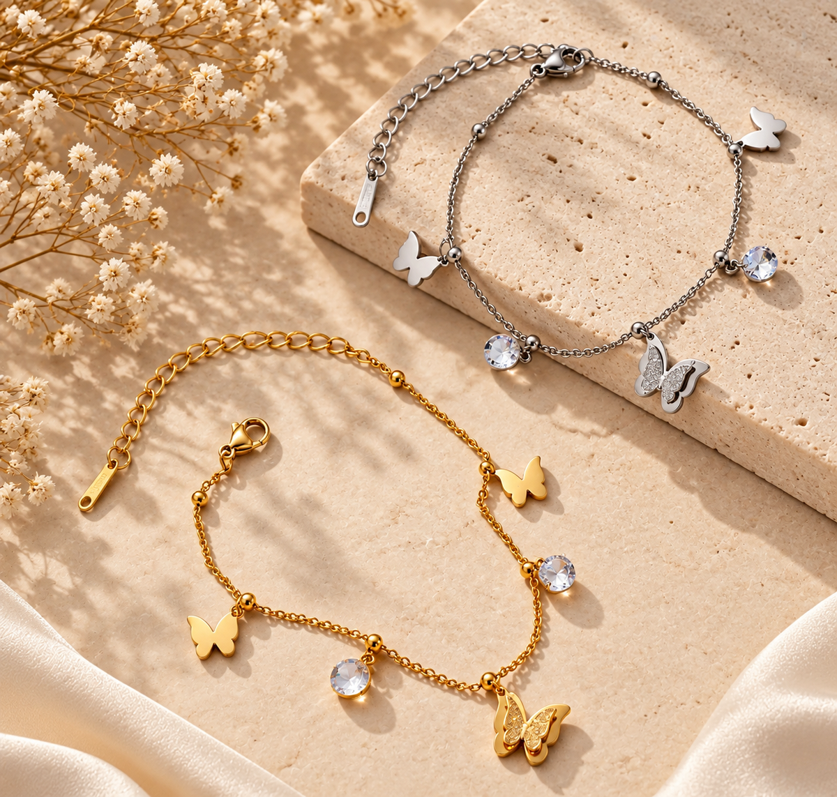 🦋✨ Bracelet Papillons – Élégance & Féminité ✨🦋