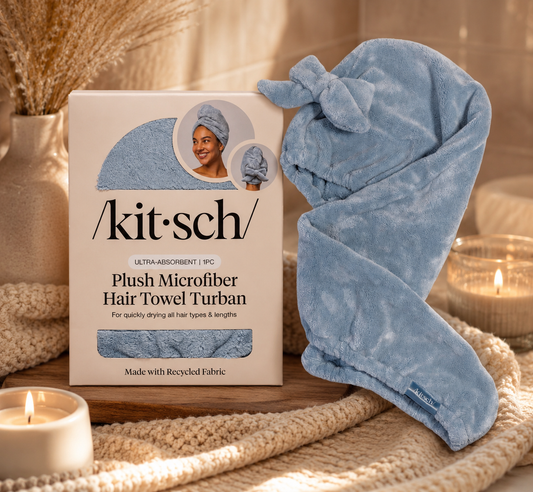 ✨ Serviette Turban Microfibre Ultra Douce – Édition Bleue Limitée ✨