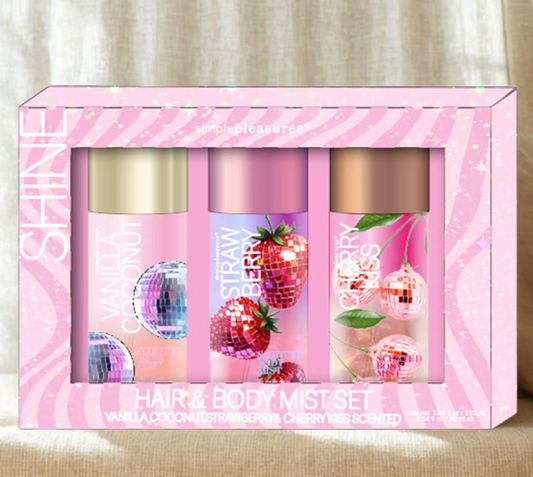 Coffret 3 brumes corps & cheveux FRUITS PARTY